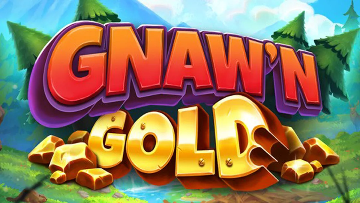 Makulay na visual na disenyo ng Gnaw’n Gold slot na nagpapakita ng mga beaver at gintong kayamanan.